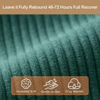 Single Couch Sofa for Small Spaces, 2-in-1 Single Sofa with Soft Corduroy Foldable Chair Lounger Sleeper Sofas for Small Apartment, Living Room, Home Office (Green, 35.43" Single Sofa)