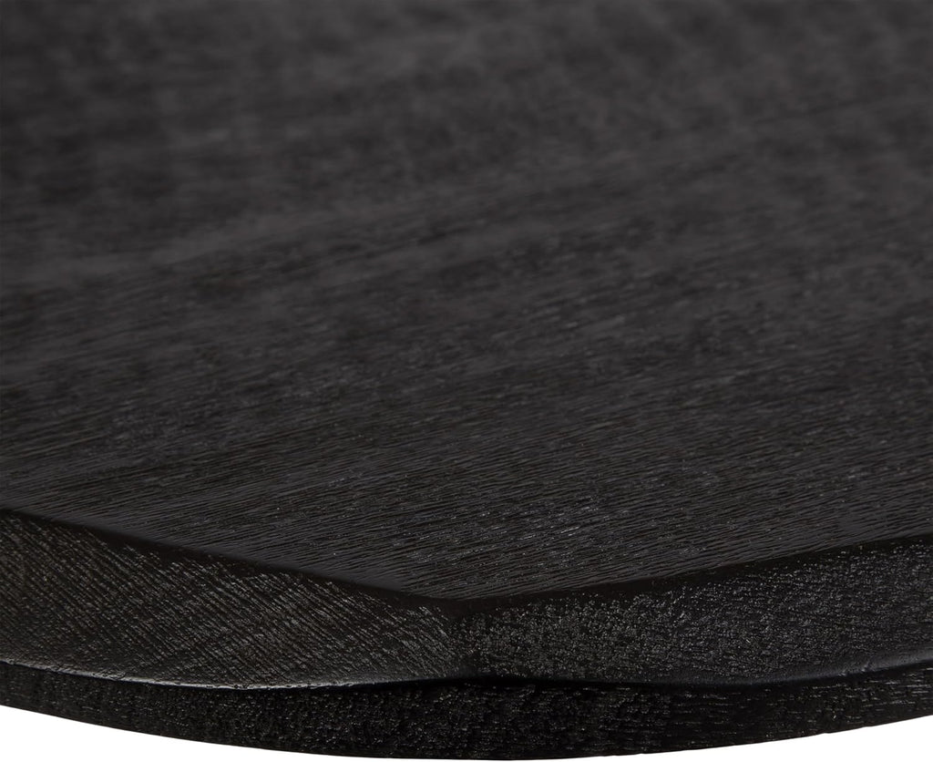 Kate and Laurel Tavares Modern Wooden Round Side Table, 18 x 18 x 20, Black, Solid Wood Accent End Table with Textured Top and Faceted Edge for Use as Indoor Plant Stand or Living Room Decor Piece