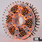 QITONG 165ft 500 LED Orange Lights for Halloween, Halloween Lights Outdoor Waterproof with 8 Modes, Green Wire Christmas String Light Plug in Indoor