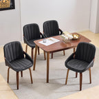 Swivel Dining Chairs Set of 4, Mid Century Modern Swivel Dining Chairs with Arms，Upholstered Kitchen & Dining Room Side Chairs with Solid Wood Legs for Living Room