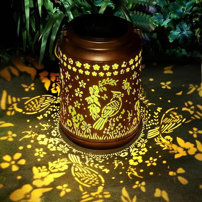 Solar Lanterns Outdoor Cardinal Lantern Garden Decor Waterproof Decor Light Hanging Solar Lights Yard Decor,Gifts for Women Gifts for Mom Gifts for Grandma