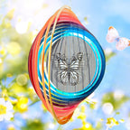 Wind Spinner Creates a Fluttering Butterfly 3D Animations Effect,Wind Spinners Ouddoor Butterfly Gift for Women/Grandma/Mom/Wife,12inch Mandala Wind Spinner Hanging Garden Yard Art Decor