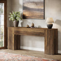 Tribesigns 71-Inch Long Console Table for Entryway, Farmhouse Sofa Console | Wood Entry Table, Console Table for Hallway, Foyer, 300 Lb Capacity, Sturdy and Stable, Easy Assembly, Rustic Brown