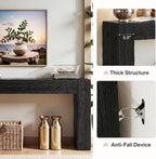 Tribesigns 63-Inch Solid Wood Console Sofa Table, Farmhouse Long Entryway Table Behind Couch for Living Room, Entrance, Hallway, Foyer, Easy Assembly (Black)