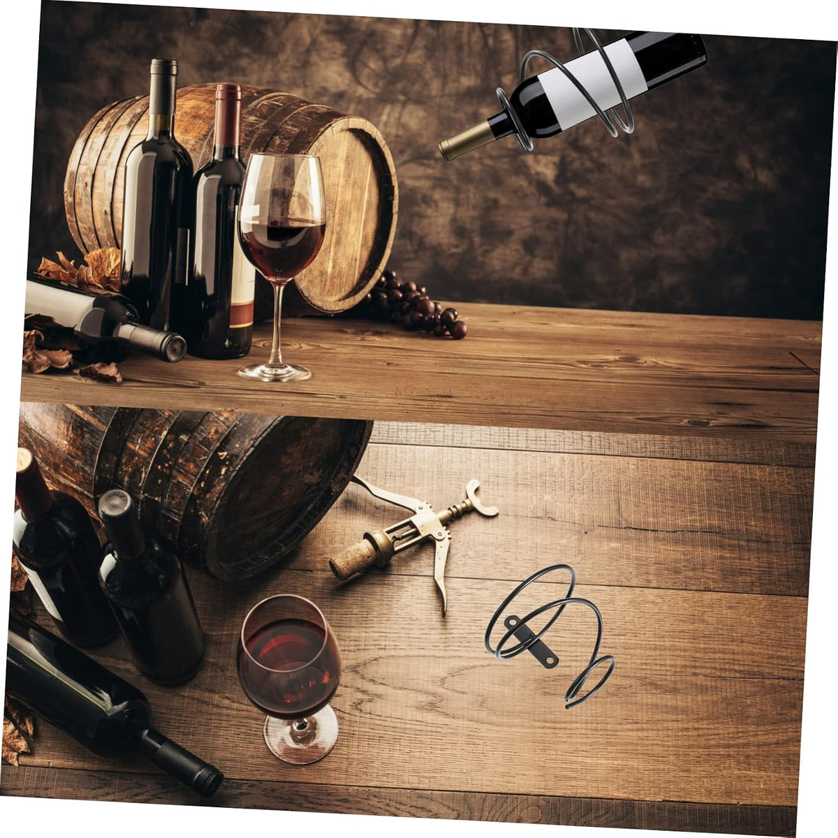 Cabilock 3pcs Elegant Spiral Wine Bottle Display Stand Red Wine Rack for Wall Rack Holder