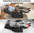MCombo Power Lift Recliner Chair with Extended Footrest for Elderly People, Fabric 7283 (Dark Gray, Large)