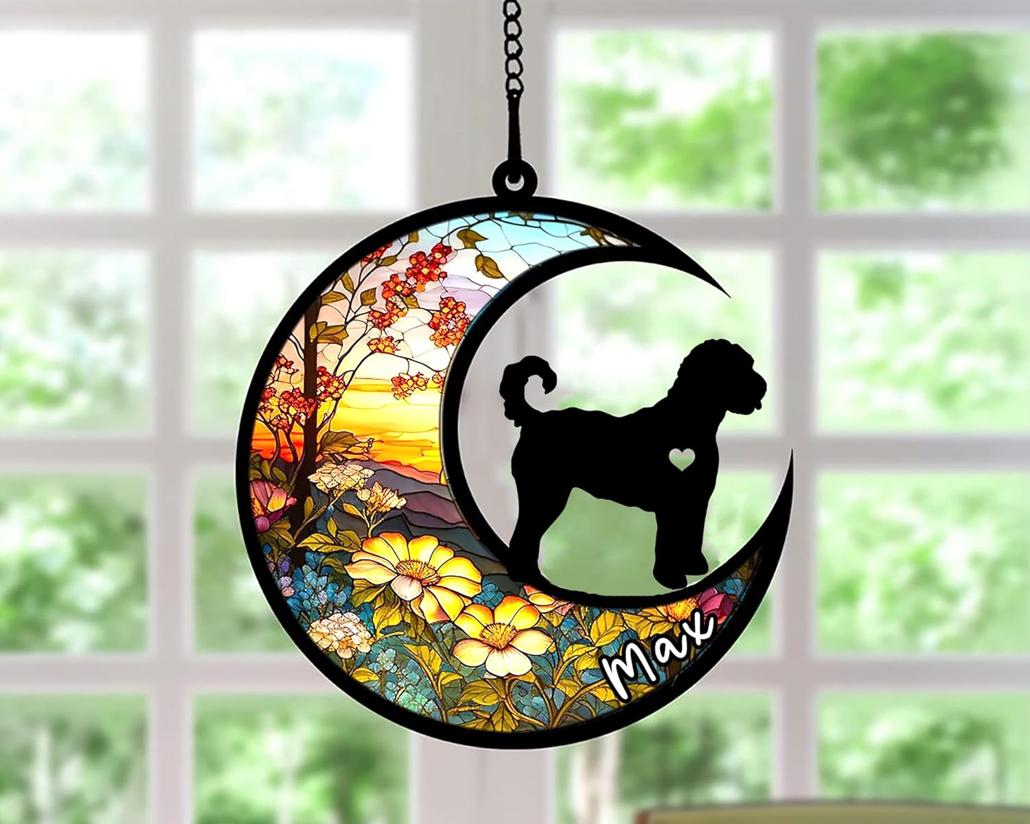 Personalized Dog Memorial, Custom Name Goldendoodle Dog Christmas Ornament with Name, Custom Breeds, Pet Loss Light Catcher, Gifts for Lovers Loss of Pet Sympathy on Mothers Day Christmas