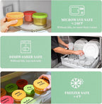 TOFLEN Reusable Small Freezer Containers 8 Oz Plastic Food Storage Containers with Screw On Lids, Leakproof & Airtight, Freezer Safe, Dishwasher Safe, Set of 12 Multicolor