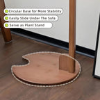 Bamboo Side Table for Sofa - Adjustable Height C Shaped End Tables for Small Spaces, Couch, Bedside, Living Room, 12.6x12.6x26 Inch TV Tray Round Stand for Drink, Snack, Coffee (Walnut)