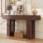 Airynee 63 Inches Long Console Table for Entryway with Drawers, Wooden Sofa Table Behind Couch, Industrial Entry Table for Living Room, Foyer, Hallway, Walnut