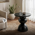 Signature Design by Ashley Kurtson Accent Table, Round Metal End Table with Contemporary Pedestal Base, Sculptural Geometric Decor for Living Room, Dark Bronze Finish, 23 Inch