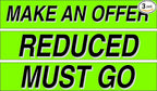 Ez-line Vinyl Windshield Stickers 3 Dozen 15 Inch Chartreuse Slogan Dealership Pro Pack for Car Lots (EZ115-Pack12)