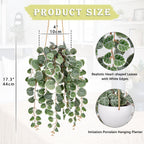 Briful Artificial Hanging Plants with Pot 17'' Fake String of Heart Vines Plants Faux Hanging Greenery for Home Room Office Garden Balcony Patio Front Door Hanging Decor