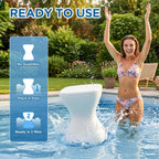 18" Pool Stool for Underwater, Pre-Weighted No-Assembly in-Pool Bar Stool, Adjustable Feet, Vinyl-Safe for Underwater Seating, Swim Up Chair for Shallow Sun Shelf (1 Pack)