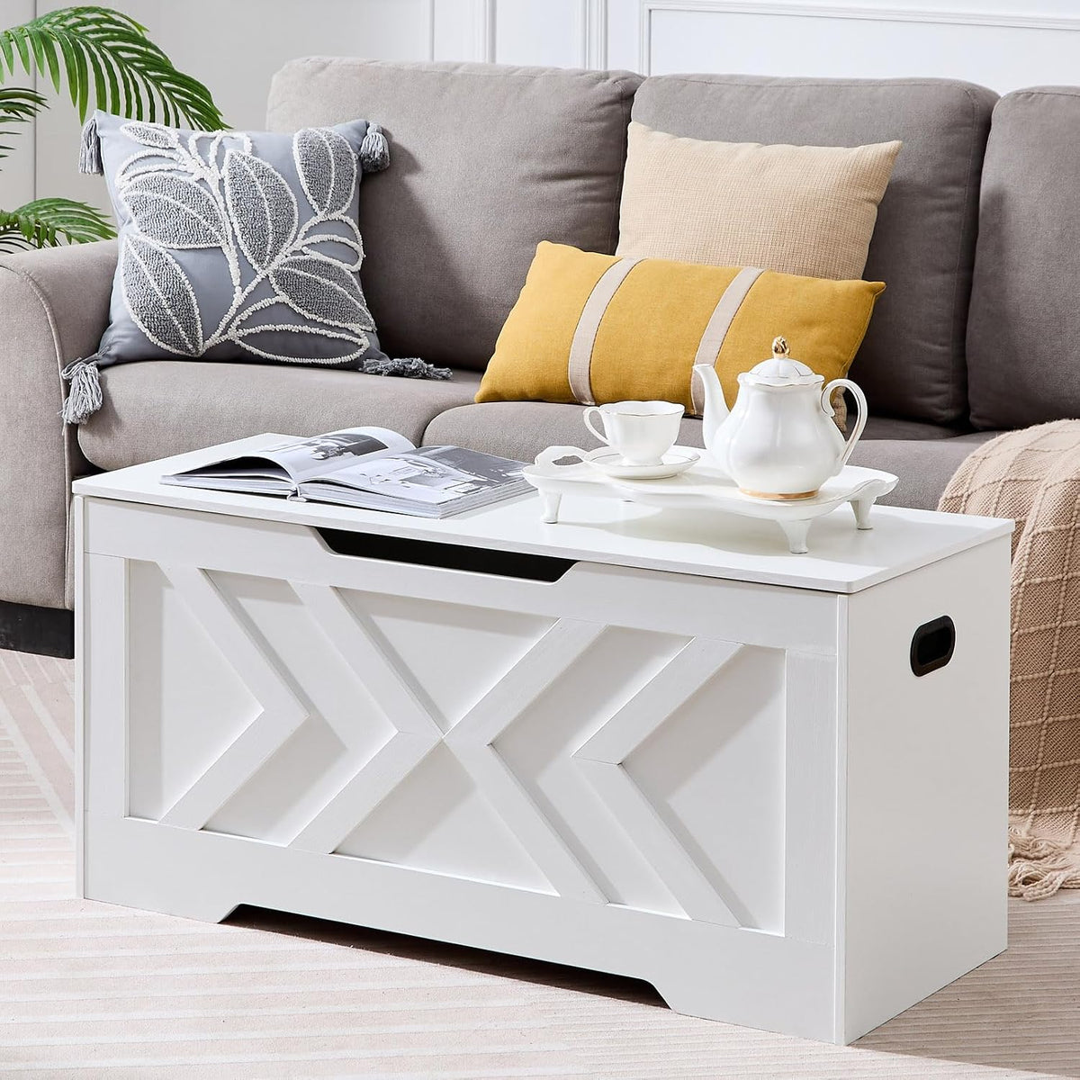 39.3" Storage Bench with 2 Safety Hinges,entryway Bench,Blanket Storage,Shoe Storage Bench for Entryway,Bedroom,Living Room