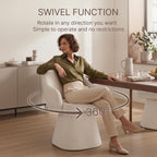 KISLOT Swivel Dining Chairs Set of 4, Upholstered Modern Barrel Dining Chairs with 360° Swivel Base, Chenille Velvet Fabric Accent Kitchen Chairs with Arms, Padded Dining Room Chairs, Sand