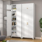 32" Wall Storage Cabinet with 2 Doors & Gold Handles | Black Metal, Hanging Design, 16D x 32W x 15H, for Bathroom & Kitchen, Anti-Tip, Easy Assembly, Hardware Included