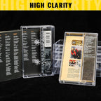 25-Pack Audio Cassette Storage Cases - Clear Plastic Cassette Tape Cases - Storage Solution 4.28" L x 2.75" W x 0.6" H