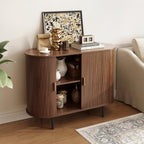 ONBRILL 40" Sideboard Buffet Cabinet with Storage, Storage Cabinet with Sliding Door & Adjustable Shelf, Modern Accent Coffee Bar Console Table for Kitchen, Entryway, Walnut