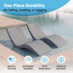 Aqua Outdoors Luxury in-Pool Chaise Lounge Chairs, 2-Pack for Tanning Ledge & Sun Shelf, Fits 9 Inch Water Depth, Heavy-Duty LDPE Water-Weighted Pool Loungers, UV-Resistant, Gray Granite.