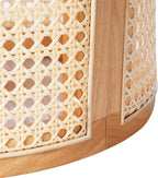 Christopher Knight Home Aurl 15.70" Round End Table, Hollow Woven Side Table, Small Rubber Wood Nightstand, Rattan Woven Tea Desk, Round Wood Tabletop, Chic Home Deor Desk, Easy Assembly, Natural