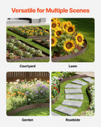 VEVOR Steel Landscape Edging, 5 Packs 39 x 5 in Rust-Resistant Metal Landscape Edging, Bendable Garden Edging Border, Heavy Duty Lawn Edging, Easy-to-Install, Flower Bed Yard Pathway Divider Brown