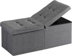 30-INCH Storage Ottoman Bench, Footrest with Storage, End of Bed Bench Coffee Table for Living Room, Bedroom, Entryway, Dark Gray
