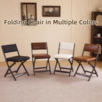 Folding Chairs with Cushion 2 Pack, High-Resilience Foam, Yellowish-brown | 450LBS Capacity, 2-Inch Thick Cushion, 4.7" Folded, Foldable Dining Chairs for Kitchen Dining Room Wedding Office Party