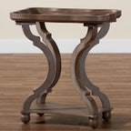 Baxton Studio Yannick French Country Antique Brown Wood End Table
