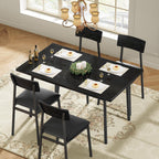 Garvee Dining Table Set for 4 with 4 Upholstered Chairs, Dining Room Table Set for 4 w/Smooth Edge, Wood Kitchen Table Chairs Set of 4 for Dining, Kitchen Room, Apartment, Rustic Blake