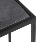 Kate and Laurel Jaspur Modern Slim Side Table, 16 x 8 x 24, Black Marble and Black, Decorative Glam Narrow End Table for Use as Skinny Bedroom Nightstand or Living Room Accent Table