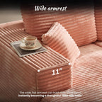 ovios 104" Cloud Couch with Glitter Fabric, Moudular Sectional Sofa with Deep Seat, No Assembly Required, Modern Minimalist L Shaped Couches with Chaise for Living Room, Pink