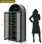 HUAHUU Arched Kitchen Pantry Cabinet, 71" Tall Pantry Storage Cabinet with 2 Doors, 5 Shelves, Arched Top, Modern Freestanding Cupboard for Kitchen Dining Room, Bedroom, Black