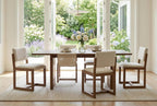 DUOMAY Upholstered Dining Chairs Set of 4, Mid-Century Modern Dining Room Chairs, Linen Fabric Kitchen Side Chairs with Wood Legs, Beige
