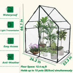 Gardzen Small Walk-in Greenhouse, Heavy Duty Portable Green House for Outside with Sturdy Frame & Clear Cover, Protects Plants from Cold, Rain, 36.2"(L) x53.3(W) x66.1(H)