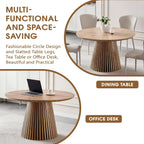 47.24'' Round Dining Table Wooden Circle Kitchen Dinner Table for Dining Room Living Room, Easy Assembly, Wood