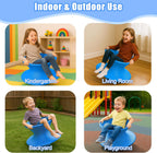 360° Rotating Gyro Chair, 24" One-Piece PE Spun Chair with Non-Slip Textured Surface, Spinning Top Chairs for Home, Backyard, Recreation Room & Commercial (Blue, Small)