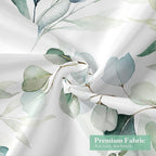 MitoVilla Sage Green Extra Long Shower Curtain 72 x 84, XL Spring Floral Fabric Cloth Shower Curtains for Chic Modern Bathroom Decor, Summer Watercolor Eucalyptus Leaf Shower Curtain