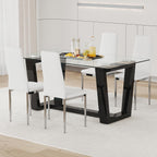 Modern Dining Chairs Set of 4, White PU Leather Kitchen Chairs, Upholstered High Back Chair with Silver Metal Legs for Kitchen, Dining Room, Restaurant