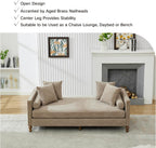 Chifee & Vingol 75.2" W Retro Oversized Chaise Lounge Chair Indoor with Left & Right Armrest,6 Pillows,Solid Wood Legs,Brown