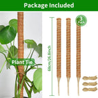 3 Pack Moss Pole, 26.8-Inch Moss Poles for Plants Monstera, Bendable Plant Support Stakes for Climbing Plants Indoor, Garden Trellis Plant Stick for Potted Plants, Pothos Philodendron