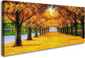 XXMWallArt FC2150 Wall Art Golden Autumn Scene Canvas Prints Painting Gold Tree Paintings Pictures Framed for Living Room Bedroom Kitchen Home and Office Wall Decor