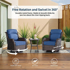 Outdoor Swivel Rocker Chair with 6" Thick Cushions | 6" ultra-thick cushions, 360° smooth swivel & rocking, ergonomic high back, rustproof frame, easy care
