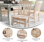 Flash Furniture Hercules School House Back Metal Restaurant Chair - Antique White Wood Seat - Black Frame