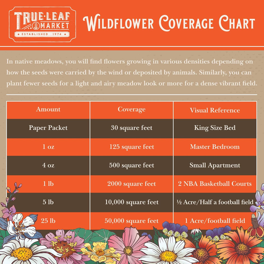Rocky Mountain Wildflower Seeds Mix - 4 oz Seed Pouch - 22 Wild Flower Seed Varieties - Annuals, Perennials and Bi-Annuals - Flower Garden