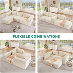 YITAHOME Oversized Cloud Couch Sectional Sofa for Living Room | Modular L-Shaped Corduroy Sofa with Chaise Lounge, Deep Seat Convertible Couch, Compressed No Assembly,Beige