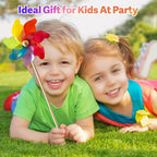 IilLittle 10 Pack Rainbow Pinwheel, No Assembly Required, Pinwheels for Kids, Pinwheels for Yard and Garden, Kids Party Decoration, Lawn Decoration, Picnic Party Decorations