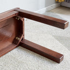 KEIKI Dinning Bench, 47.2" L Wood Dining Bench Indoor, Farmhouse Kitchen Table Bench for Kitchen, Living Room, Entryway, Walnut