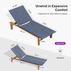 PURPLE LEAF Extra Wide Patio Lounge Chair Resort Wicker Set of 2, Navy | Handwoven Wicker, Teak Wood-Grain Aluminum Frame, 5 Adjustable Positions, Non-Slip Pads, Oversized Frame, 440 lbs Capacity