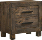 Rustic Gold Brown 2-Drawer Nightstand,for Small Spaces